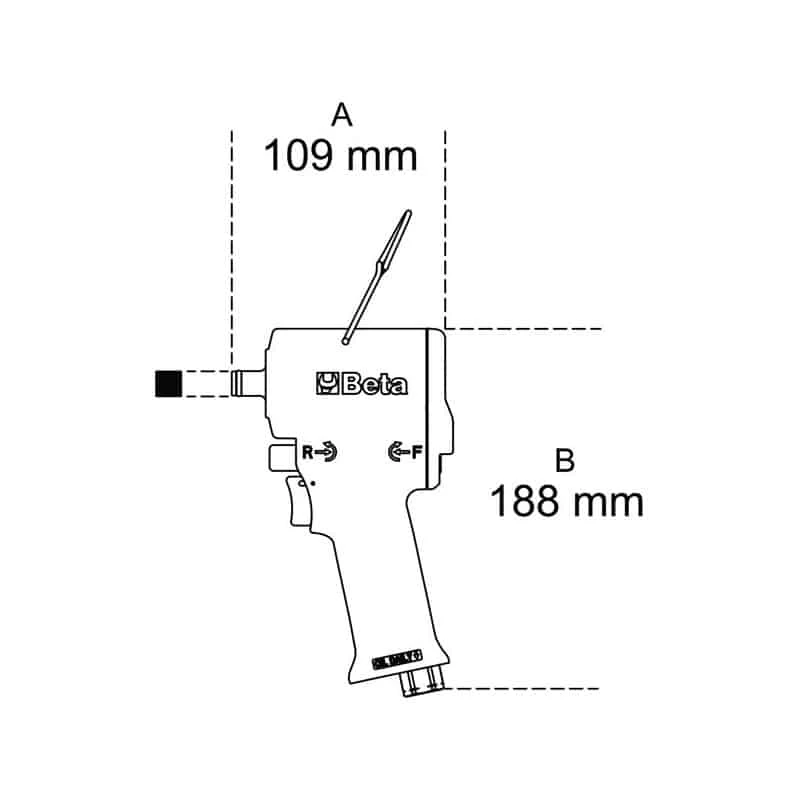 BETA Clé à Chocs 1/2" Compacte Pneumatique 1927XM - 019270030 3 BETA Clé à Chocs 1/2" Compacte Pneumatique 1927XM - 019270030 – Image 3