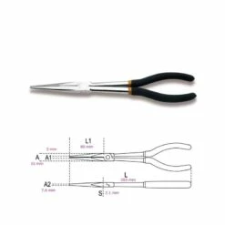 BETA Pince Extra-longue Becs Demi-ronds 1009L/A - 010090008
