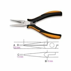 BETA Pince Précision Becs Demi-rond Long Strié 1177BM/Z - 011770113