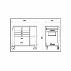 BETA Servante 7 Tiroirs Avec Armoire Latérale - C24SL-CAB -Bosch Soldes Magasin beta servante 7 tiroirs avec armoire laterale c24sl cab 5
