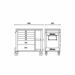 BETA Servante 7 Tiroirs Et Tablettes Latérales - C24SL -Bosch Soldes Magasin beta servante 7 tiroirs et tablettes laterales c24sl 2