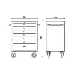 BETA Servante Mobile D'atelier 7 Tiroirs INOX - C04 INOX - 024003077 -Bosch Soldes Magasin beta servante mobile d atelier 7 tiroirs inox c04 inox 024003077 3