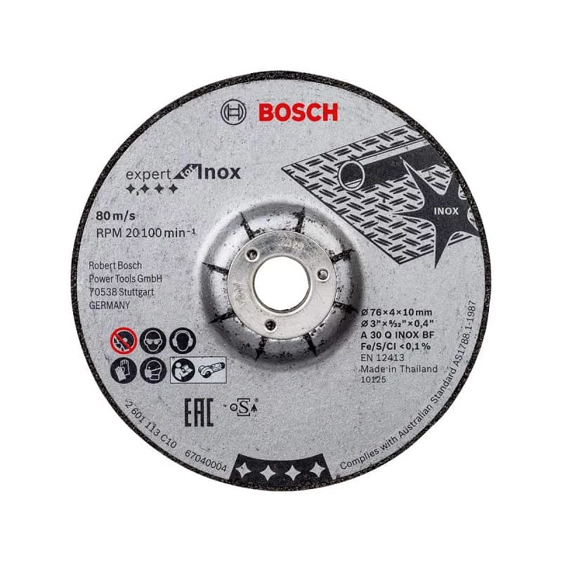 BOSCH 2 Disques Déportés à ébarber Ø76mm Expert For INOX - 2608601705 1 BOSCH 2 Disques Déportés à ébarber Ø76mm Expert For INOX - 2608601705