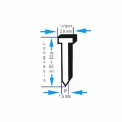 BOSCH 2000 Pointes à Tête Fraisée 20° 1.6/16 G Galvanisées - SK64-20G