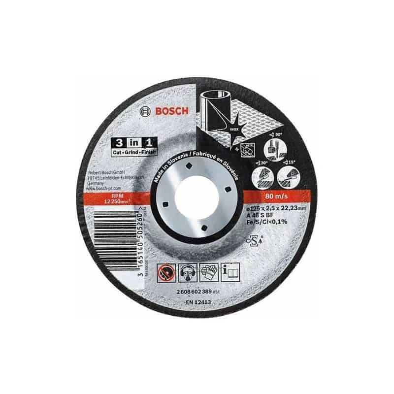 BOSCH Disque à Tronçonner Déporté - Métal Inox 3 En 1 1 BOSCH Disque à Tronçonner Déporté - Métal Inox 3 En 1