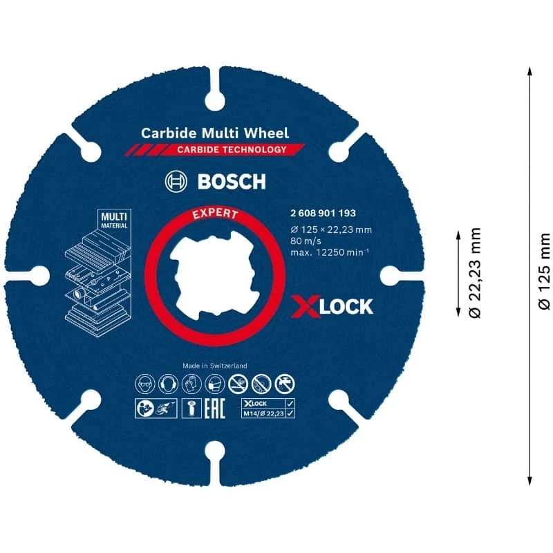 BOSCH Disque X-Lock Carbure Expert Multimatériaux 125 Mm - 2608901193 3 BOSCH Disque X-Lock Carbure Expert Multimatériaux 125 Mm - 2608901193 – Image 3