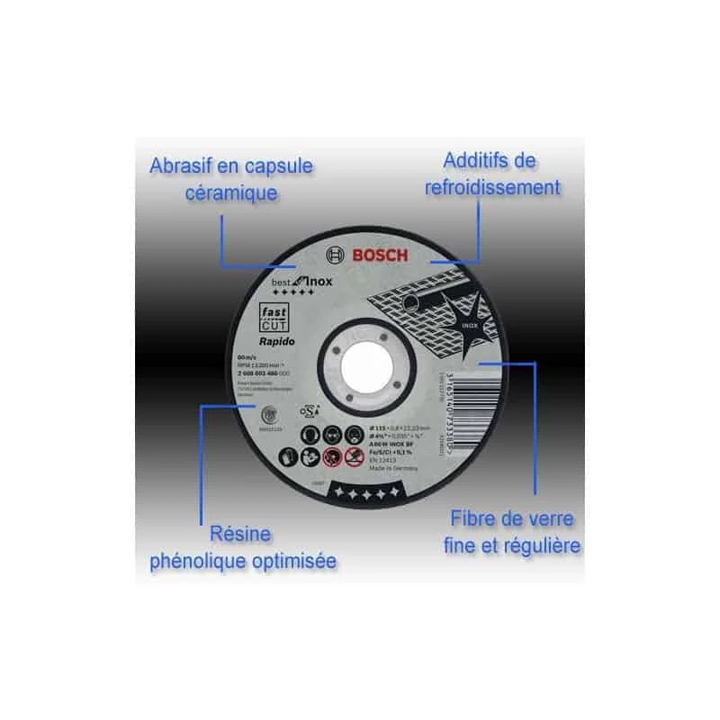 BOSCH Disques Rapido à Tronçonner Best For Inox 2 BOSCH Disques Rapido à Tronçonner Best For Inox – Image 2