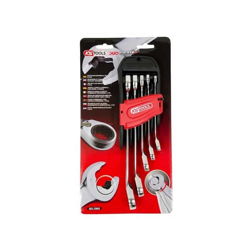 KS TOOLS Jeu De 5 Clés Mixtes à Cliquet DUO GEAR® - 503.5905 2 KS TOOLS Jeu De 5 Clés Mixtes à Cliquet DUO GEAR® - 503.5905 – Image 2
