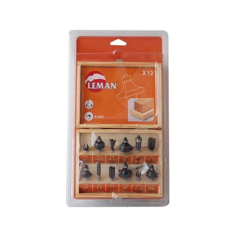LEMAN Coffret 12 Mèches De Défonceuse Queue 6mm - 416.700.12 1 LEMAN Coffret 12 Mèches De Défonceuse Queue 6mm - 416.700.12