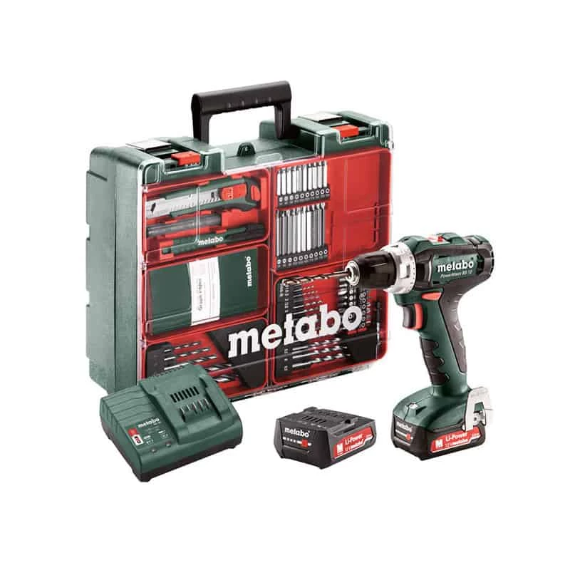 METABO Perceuse Visseuse 12V 2Ah + 64 Acc. PowerMaxx BS12 Set - 601036870 1 METABO Perceuse Visseuse 12V 2Ah + 64 Acc. PowerMaxx BS12 Set - 601036870