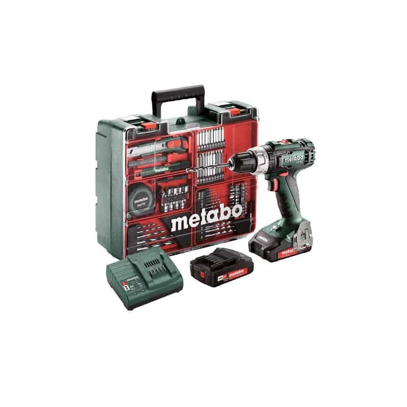 METABO Perceuse Visseuse 50Nm 18V 2Ah +74 Acc BS18 LSet - 602321870 1 METABO Perceuse Visseuse 50Nm 18V 2Ah +74 Acc BS18 LSet - 602321870