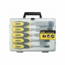 STANLEY Coffret 5 Ciseaux à Bois Manche Bi-matière - 2-16-888 -Bosch Soldes Magasin stanley coffret 5 ciseaux a bois manche bi matiere 2 16 888 2