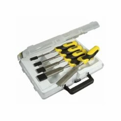 STANLEY Coffret 5 Ciseaux à Bois Manche Bi-matière - 2-16-888