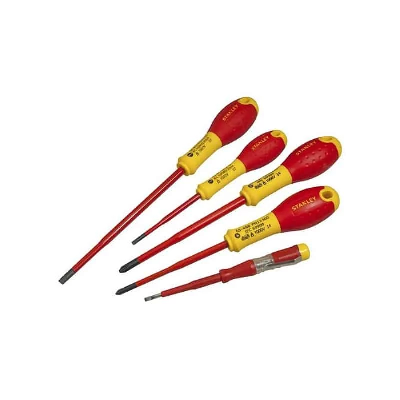 STANLEY Jeu De 5 Tournevis D'électricien Isolés 1000V FatMax - XTHT0-62692 1 STANLEY Jeu De 5 Tournevis D'électricien Isolés 1000V FatMax - XTHT0-62692